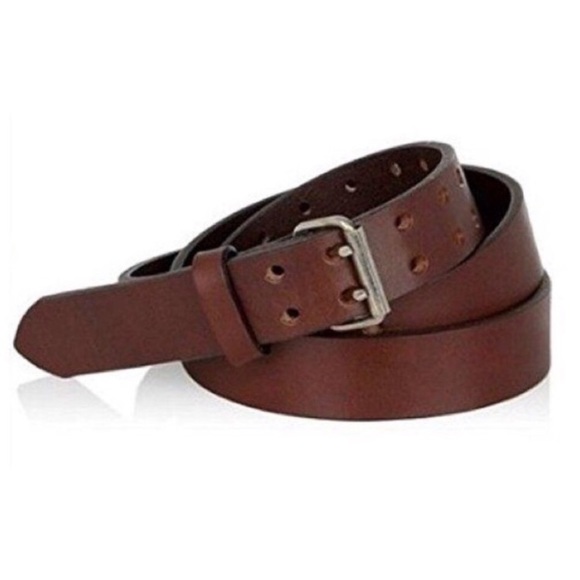 Accessories | Genuine Leather Double Prong Brown Belt | Poshmark